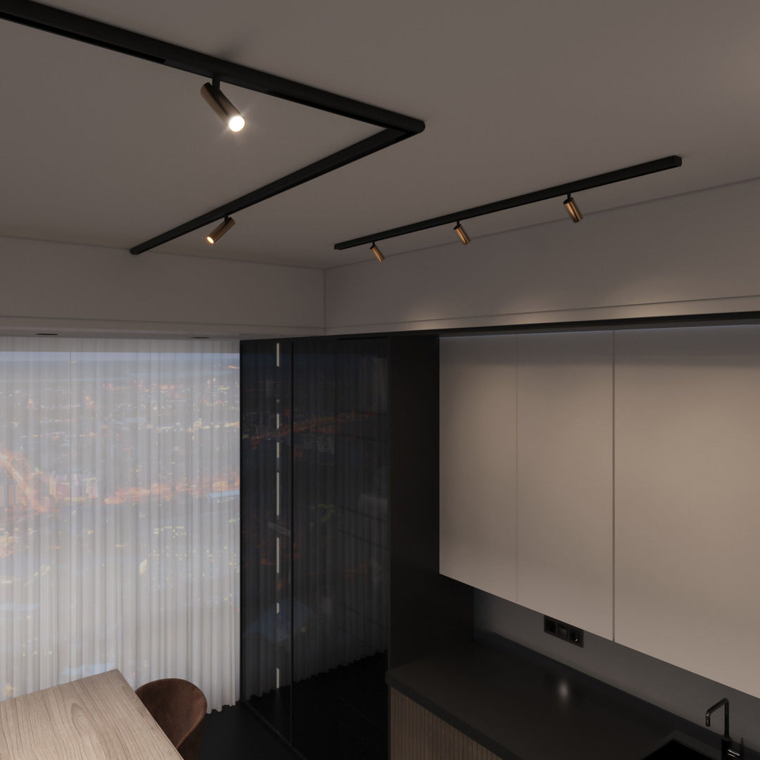 Magnetic Track Light Style Spot Black